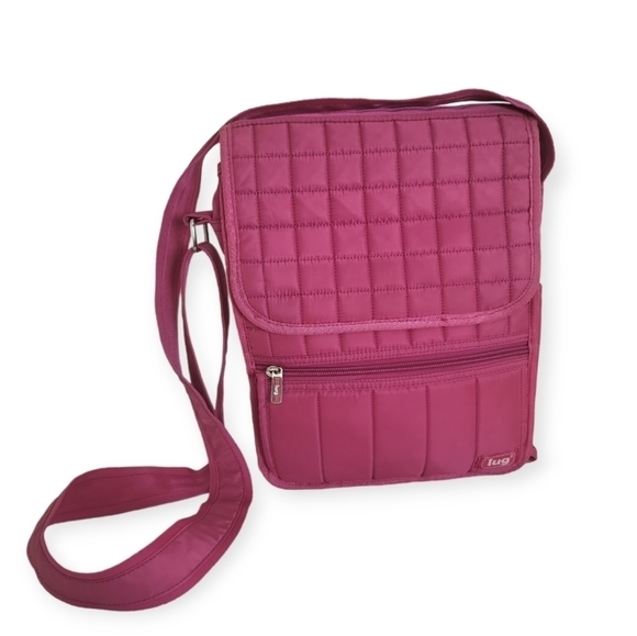 lug Hot Pink Quilted Moped Messenger Crossbody Bag - Picture 2 of 9